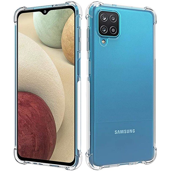 Samsung Galaxy A12 - Stødabsorberende Floveme Silikone Cover Blå/Rosa