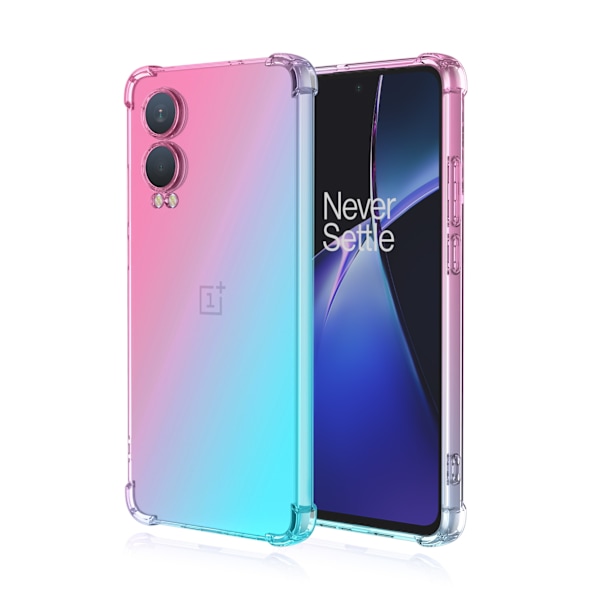 OnePlus Nord CE 4 Lite 5G - Stöttåligt Skal i Silikon-Gel Rosa/Grön