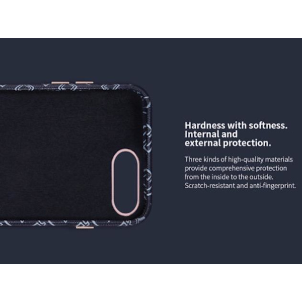 iPhone 7 PLUS - Elegant skal med läderdetalj från NILLKIN Vit Vit
