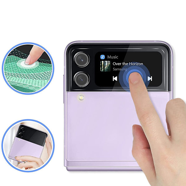 2-PACK Samsung Galaxy Z Flip 4 Standard HD Kameralinsskydd Transparent