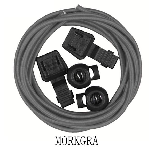 Elastiska Skosnören (Inklusive Dragsko) Längd: 100cm Mörkgrå