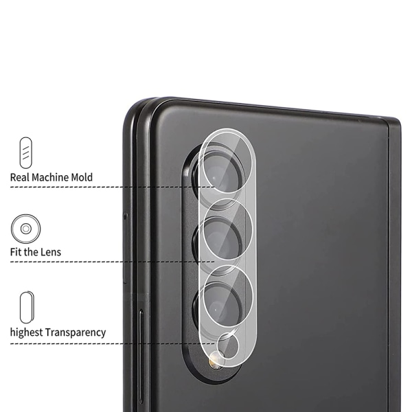 3-PAKKET Samsung Galaxy Z Fold 4 Standard HD-kameralinsedeksel Transparent
