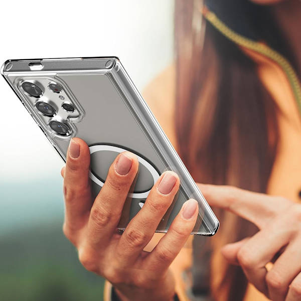 Galaxy S22 ULTRA - Magneettinen langaton latauskotelo iskunkestävällä Transparent