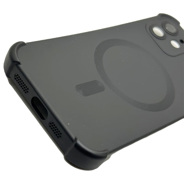 iPhone 12 - Silikonikuori, jossa on magneettinen iskusuoja Lila