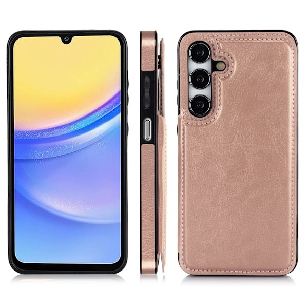 Samsung Galaxy A15 4G/5GStilrent Skal med Plånbok/Kortfack Svart