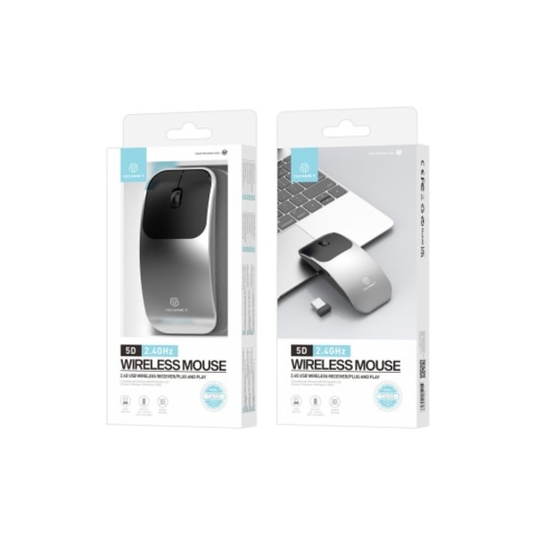 Langaton hiiri, MAC PC 2.4G USB Ergonomic Mouse Harmaa Grey