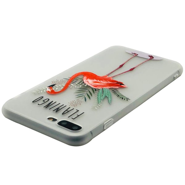 Flamingo - Retroskal av silikon för iPhone 8 Plus Flamingo