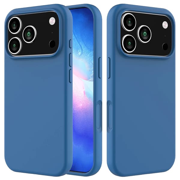iPhone 17 Pro Max Skal Silikon  Lyxigt Skydd & Silkeslen Känsla Mörkblå