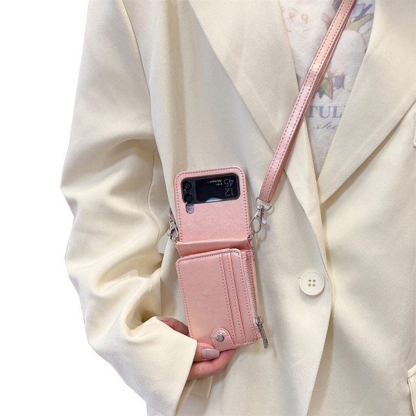 Samsung Galaxy Z Flip 4 - Beskyttelsesdeksel med kortholder Pink gold