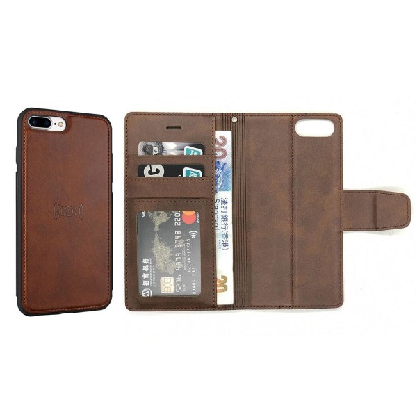 iPhone 6/6S Plus - Eksklusivt lommebokdeksel med to funksjoner Brun