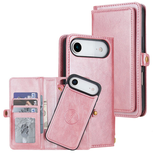 iPhone 17 Air 2-i-1 Läderfodral Röd