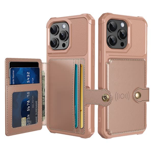 iPhone 16 Pro - Elegant Skyddande Skal med Kortfack Grön