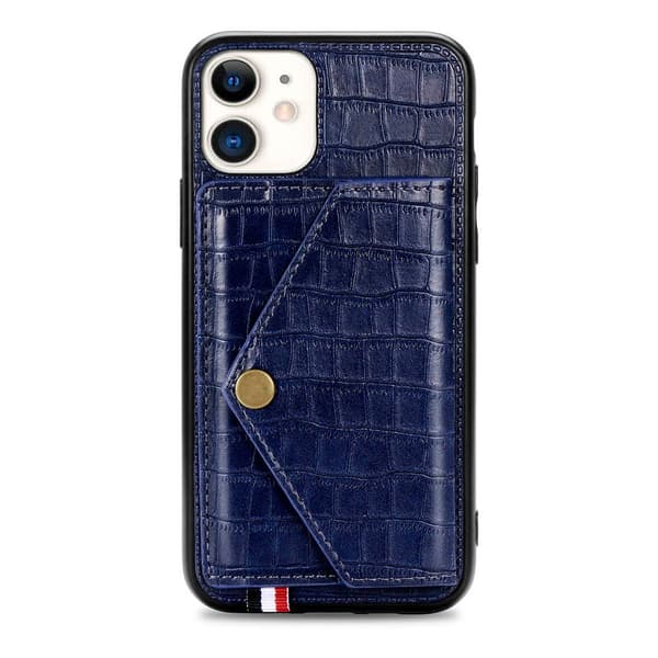 iPhone 11 - Stilfuldt krokodillecover med kortrum Blå
