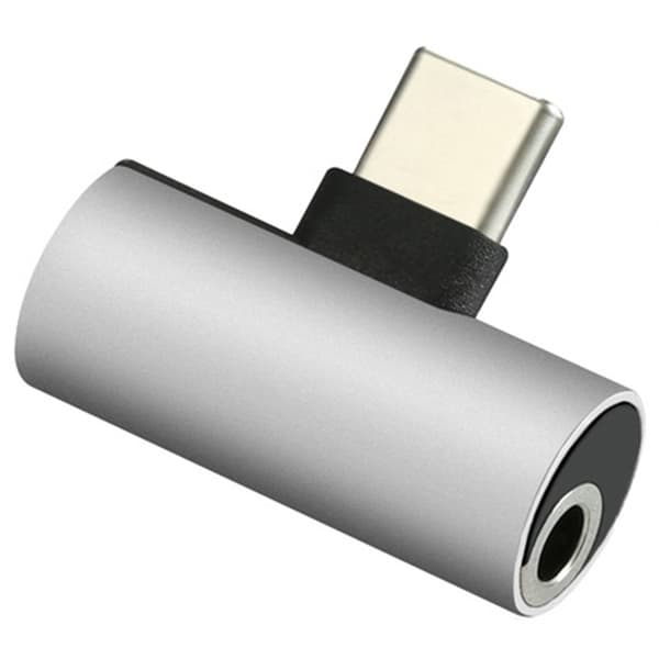 Type-C Audio Adapter AUX 3.5 + Type-C Port Svart