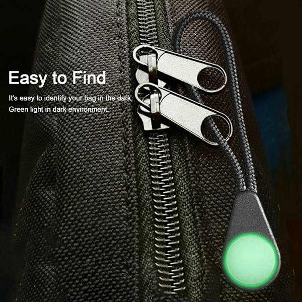Glow in the Dark Blixtlåsdragare (10-Pack) Svart