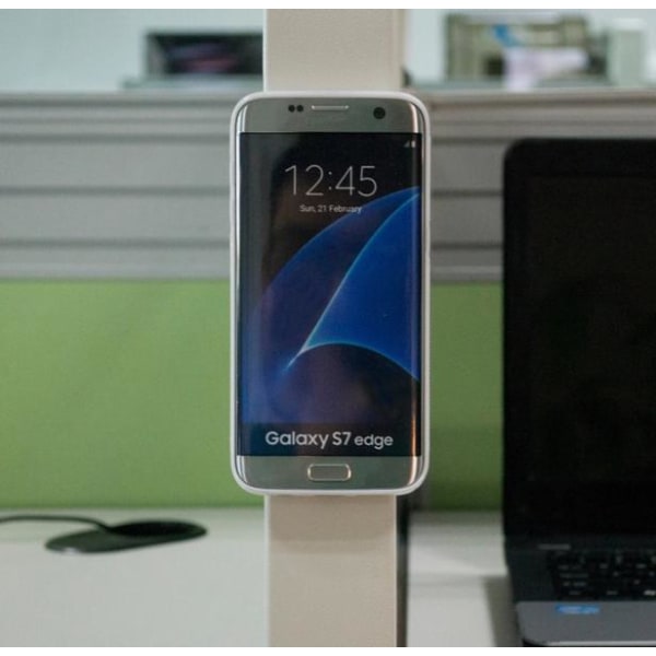 Praktiskt Anti-Gravity Silicon skal för Galaxy S7 EDGE Vit