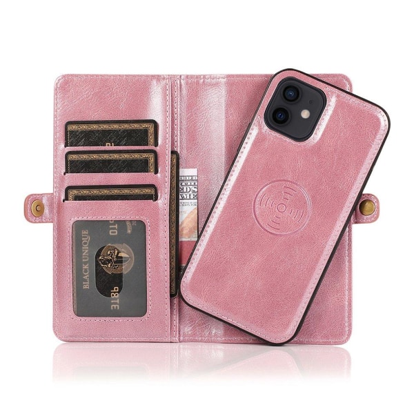 iPhone 12 - Tyylikäs 2-in-1 lompakkokotelo Roséguld