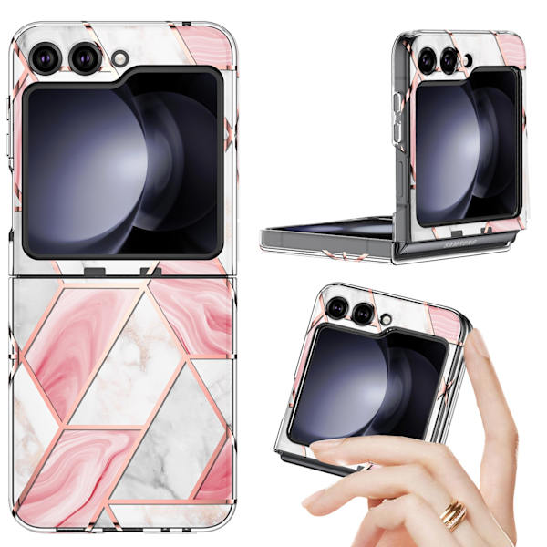 Samsung Galaxy Z Flip 5 - Marmor Skal i Stilren Design Rosa