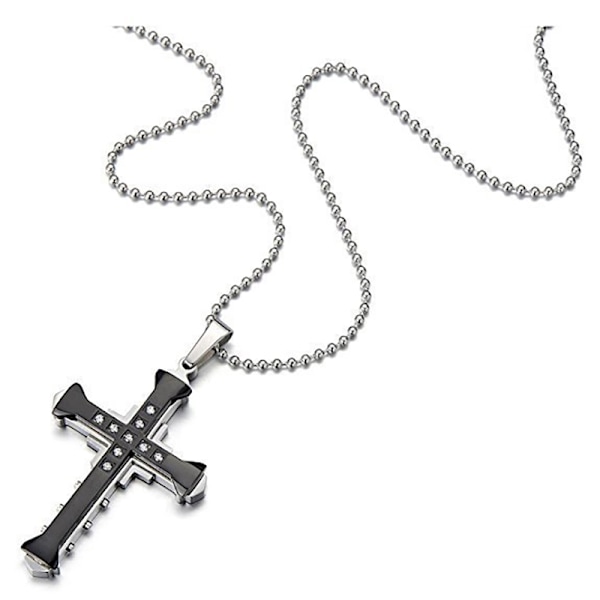 Exklusivt Stilrent Kors Halsband Svart
