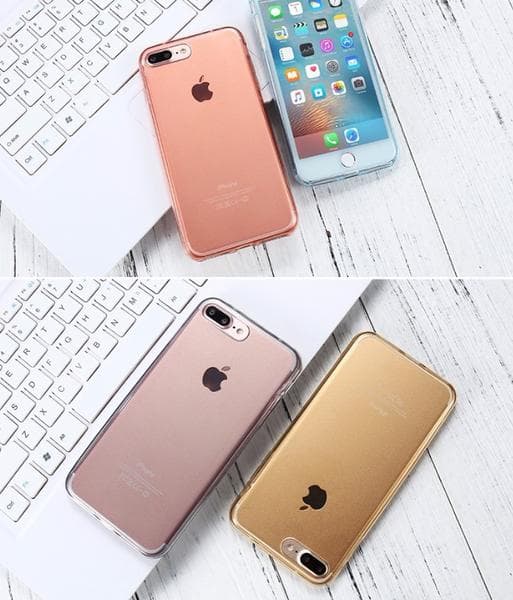 Dubbelsidigt Silikonfodral med TOUCHFUNKTION till iPhone 7 Blå