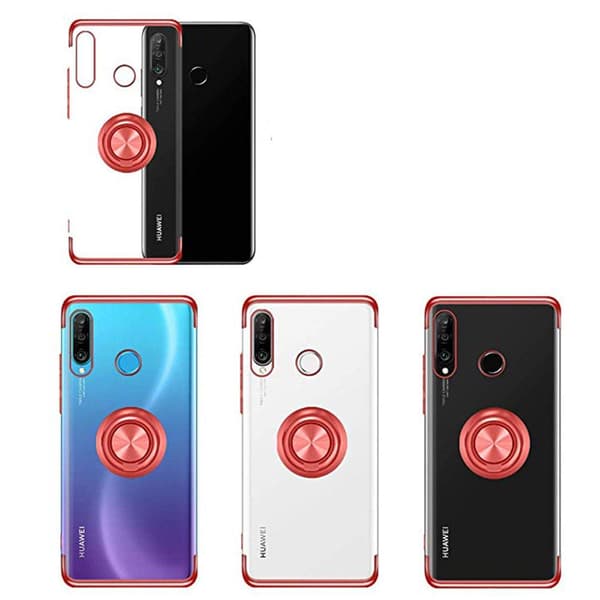 Huawei P30 Lite - Exklusivt Skyddande Skal (Ringhållare) Roséguld