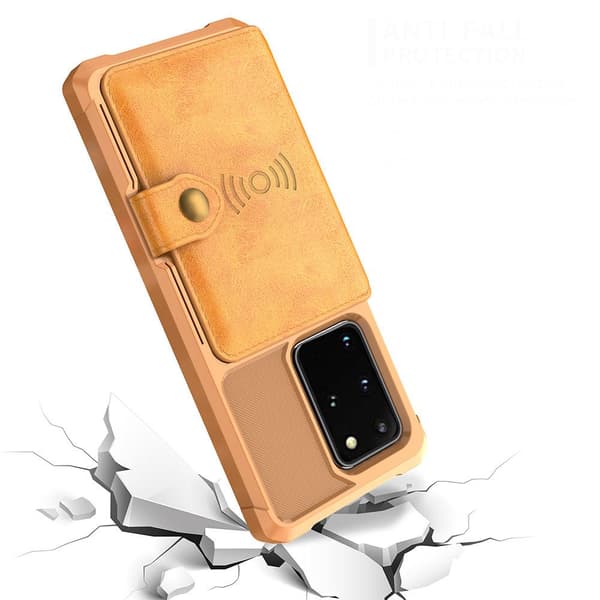 Samsung Galaxy S20 Plus - Effektfullt Skal med Korthållare Brun