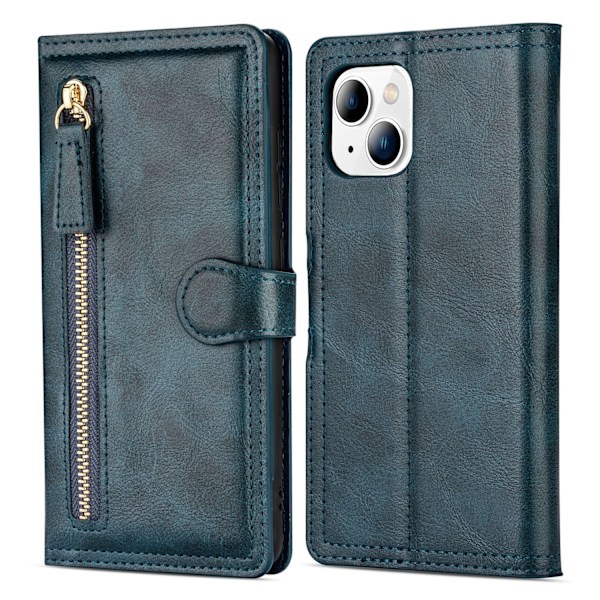 iPhone 13 - Lyxigt Wallet Case med Kortplatser Mörkbrun