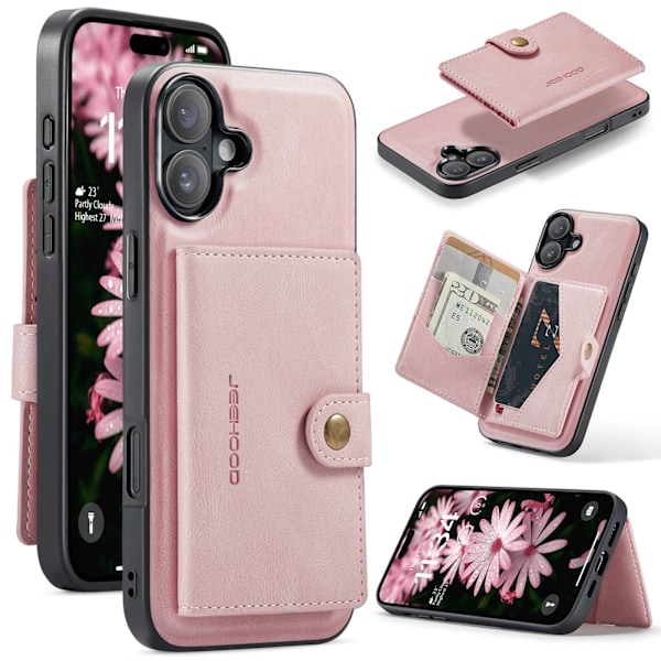 iPhone 16 Plus - Premiumskydd med Magnetiskt Kortfacksskal Grön