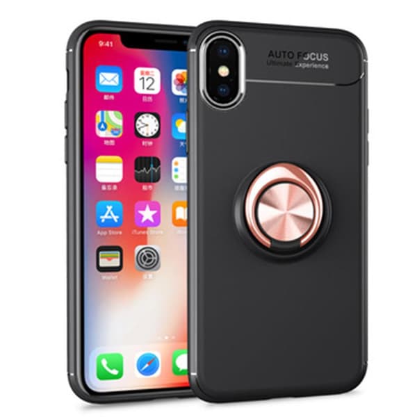 iPhone X - AUTO FOCUS - Skal med Ringh�llare Röd/Röd