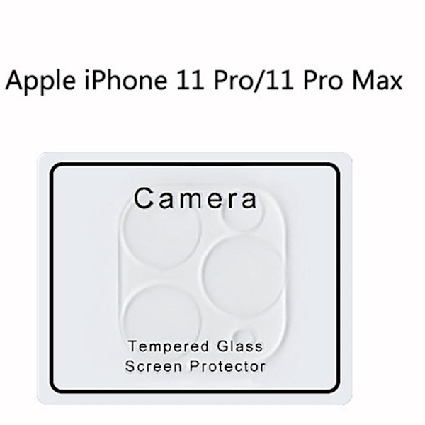 iPh 11 Pro Max 3-PACK Bakre Kameralinsskydd 9H 2.5D FullCover Transparent/Genomskinlig