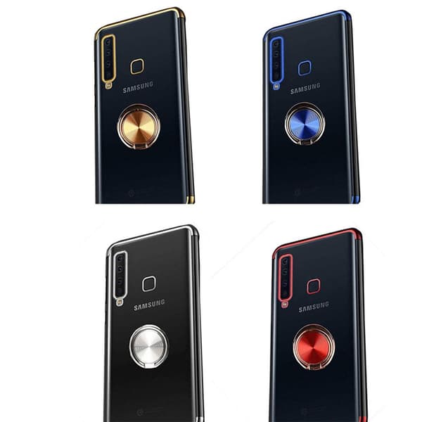 Samsung Galaxy A9 2018 - Skyddande Skal med Ringhållare Röd