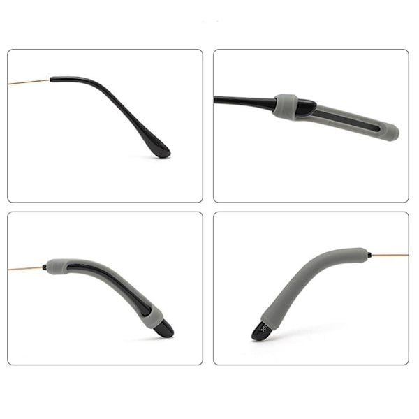 1-Par Slittåliga Anti-Slip Glasögon Krokar Transparent/Genomskinlig