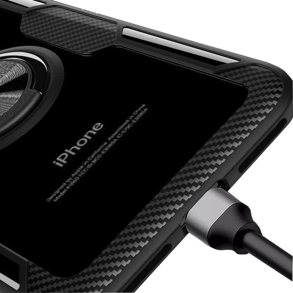 iPhone 6/6S PLUS - Stilrent Skal med Ringhållare (LEMAN) Marinblå/Silver