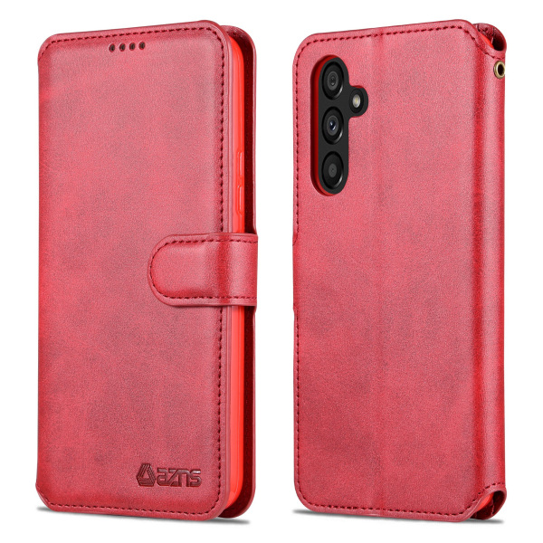 Luxury Leather Wallet case for A54 5G Röd