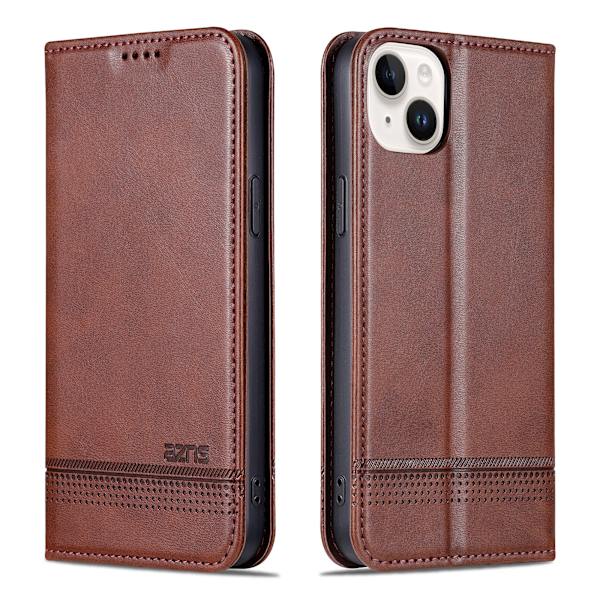 iPhone 15 - Plånboksfodral 3-kortfack i Läder Brun