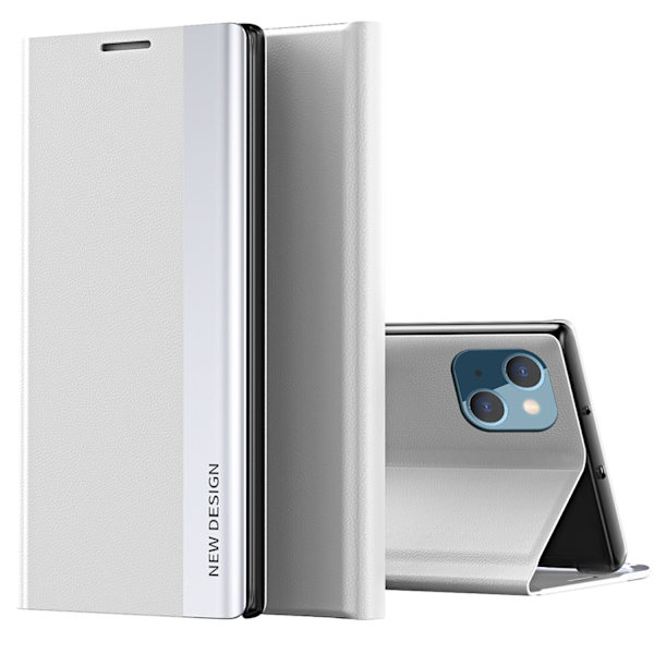 iPhone 12 mini / 13 mini  Lyxigt spegelfodral med ställfunktion Vit