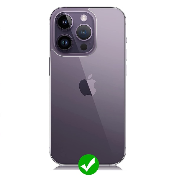2-PAKK iPhone 14 Pro Skjermbeskytter Bakside 0,3 mm Transparent