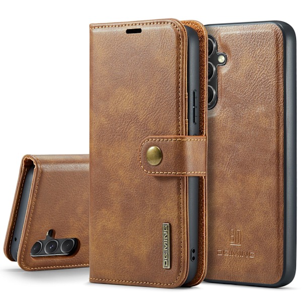 Samsung Galaxy A54 5G - Retro Plånboksfodral med Magnetisk Design Brun