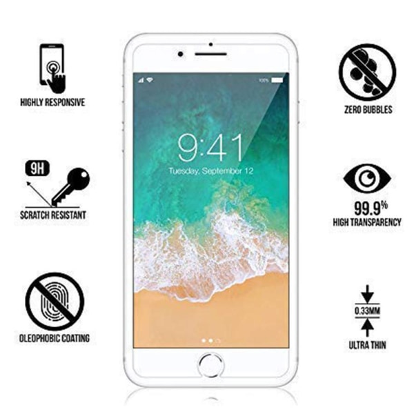 iPhone 7+ Skärmskydd 4-PACK Standard 9H Screen-Fit HD-Clear