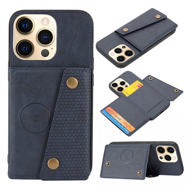 iPhone 15 Pro Max - Praktiskt Skal med Korthållare Grey