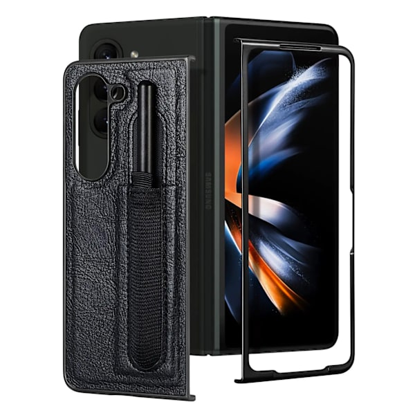 Läderfodral med pennhållare för Samsung Galaxy Z Fold 5 Röd
