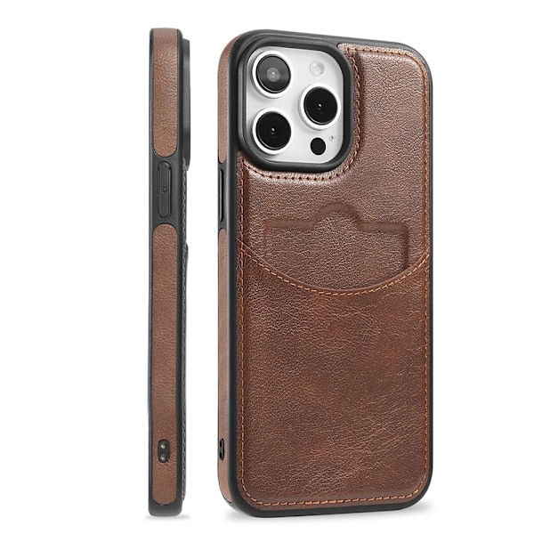 iPhone 15 Pro Max Leman Kortfodral - Smart & Elegant Svart