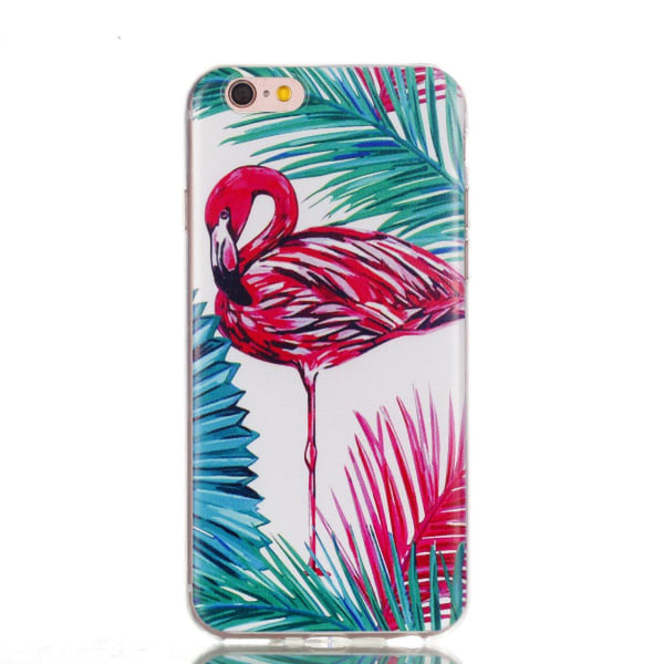 Palm Flamingo - Retroskal av silikon för iPhone 6/6S Plus Flamingo