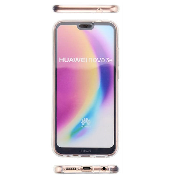 Huawei P20 Lite Dubbelsidigt silikonfodral med TOUCHFUNKTION Svart