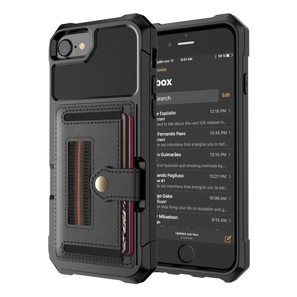 iPhone 7 - Gennemtænkt cover med kortrum Roséguld