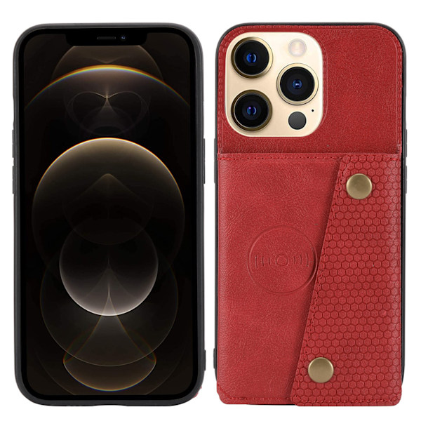 iPhone 16 Pro Max - Retro Skal med Korthållare Svart