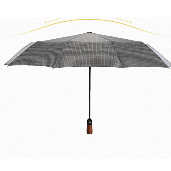 Praktiskt Automatiskt Rutigt Paraply Mörkgrå Mörkgrå