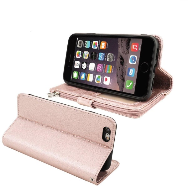 Käytännöllinen lompakkokotelo - iPhone 8 Roséguld