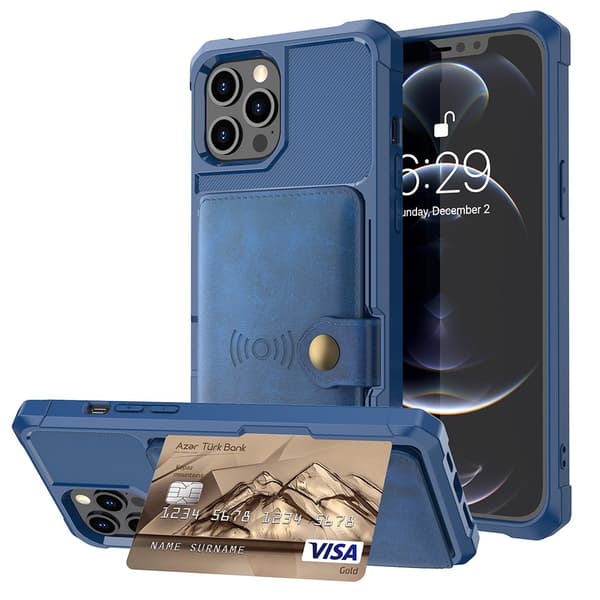 iPhone 13 Pro Max - Cover med kortholder Röd