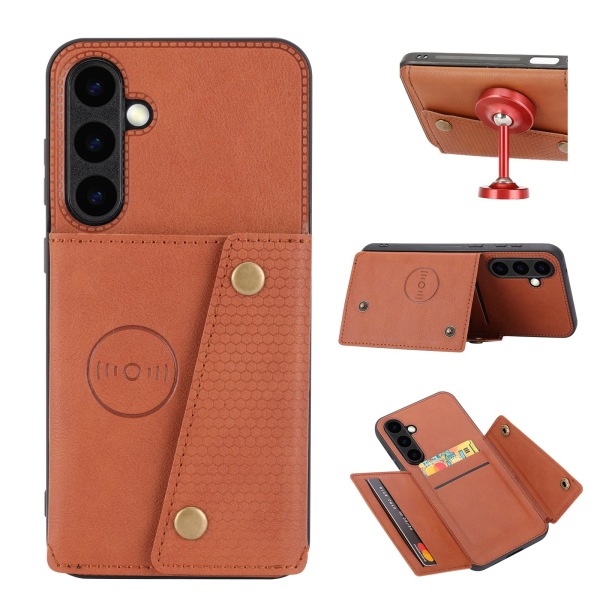 Samsung Galaxy S24 Plus - Lyxigt PC-läder Retro Flip Fashion Plånboksfodral Brown